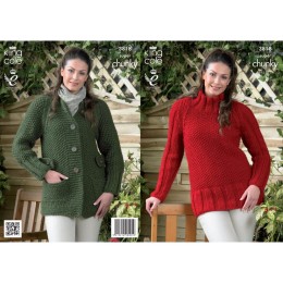 KC3818 Coat and Tunic for Women in King Cole Big Value Super Chunky