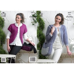 KC3819 Cardigans and Bags for Women in King Cole Big Value Super Chunky