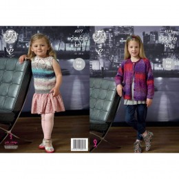 KC4377 Children Cardigan and Top Knitted with Shine DK