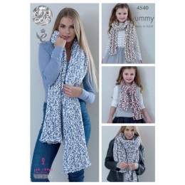 KC4540 Ladies Shawls & Girls Scarves Knitted with Yummy