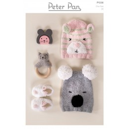 PP1336 Baby Hats, Slippers & Socks in Peter Pan Binky DK