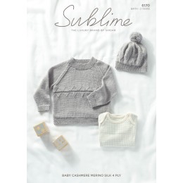 SU6170 Baby's Sweater & Hat in Sublime Baby Cashmere Merino Silk 4ply
